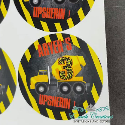 Construction Sticker, Construction Party, Custom Stickers, Dump Truck Label