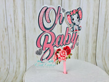 Load image into Gallery viewer, Pink Floral Elephant Cake Topper
