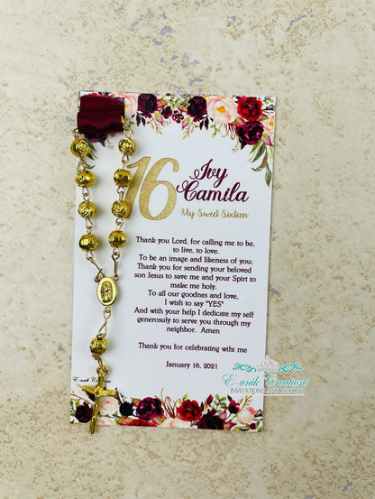 Marsala Quinceanera or Sweet 16 Favors