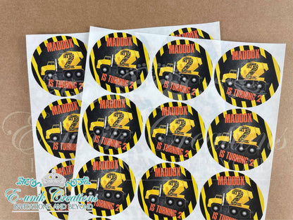 Construction Sticker, Construction Party, Custom Stickers, Dump Truck Label