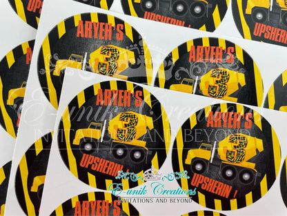 Construction Sticker, Construction Party, Custom Stickers, Dump Truck Label