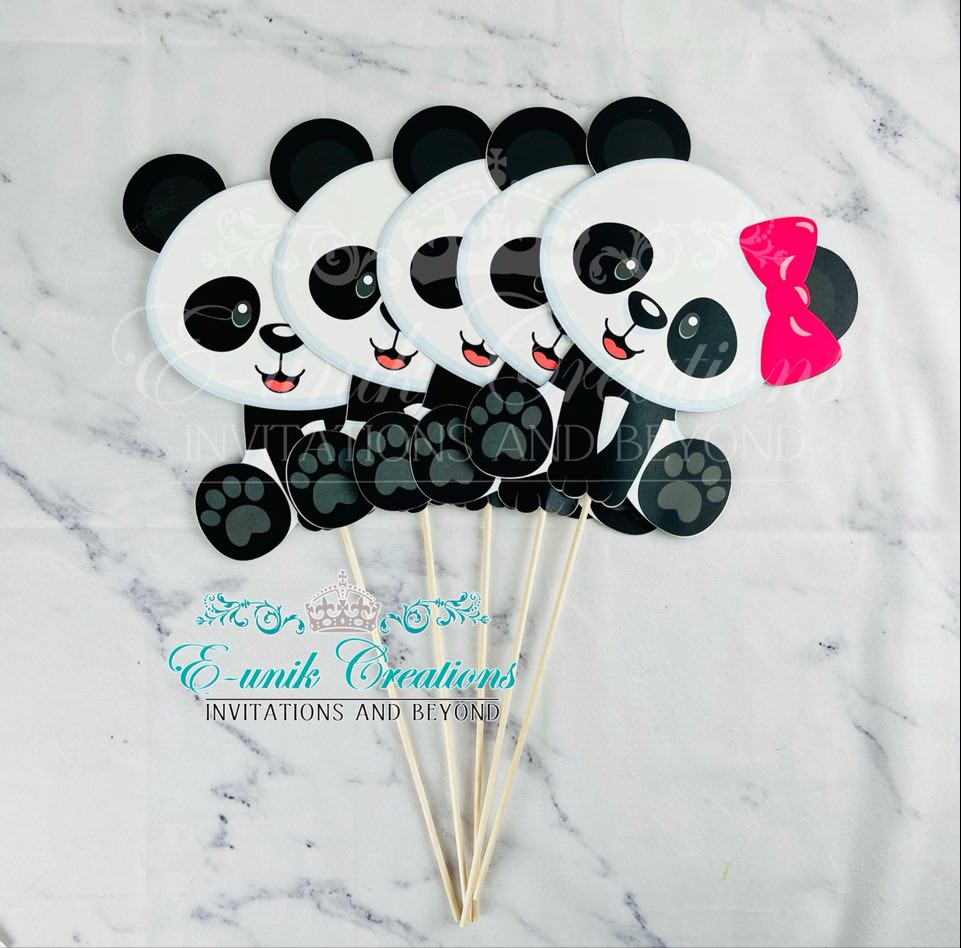 Panda Girl Centerpieces Sticks
