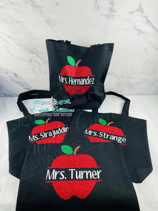 Teacher Apple Tote Bag