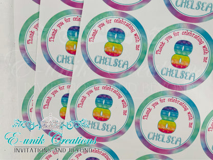 Pop It Party Stickers - Personalized