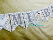 Load image into Gallery viewer, Charro Baptism Banner - White Silver
