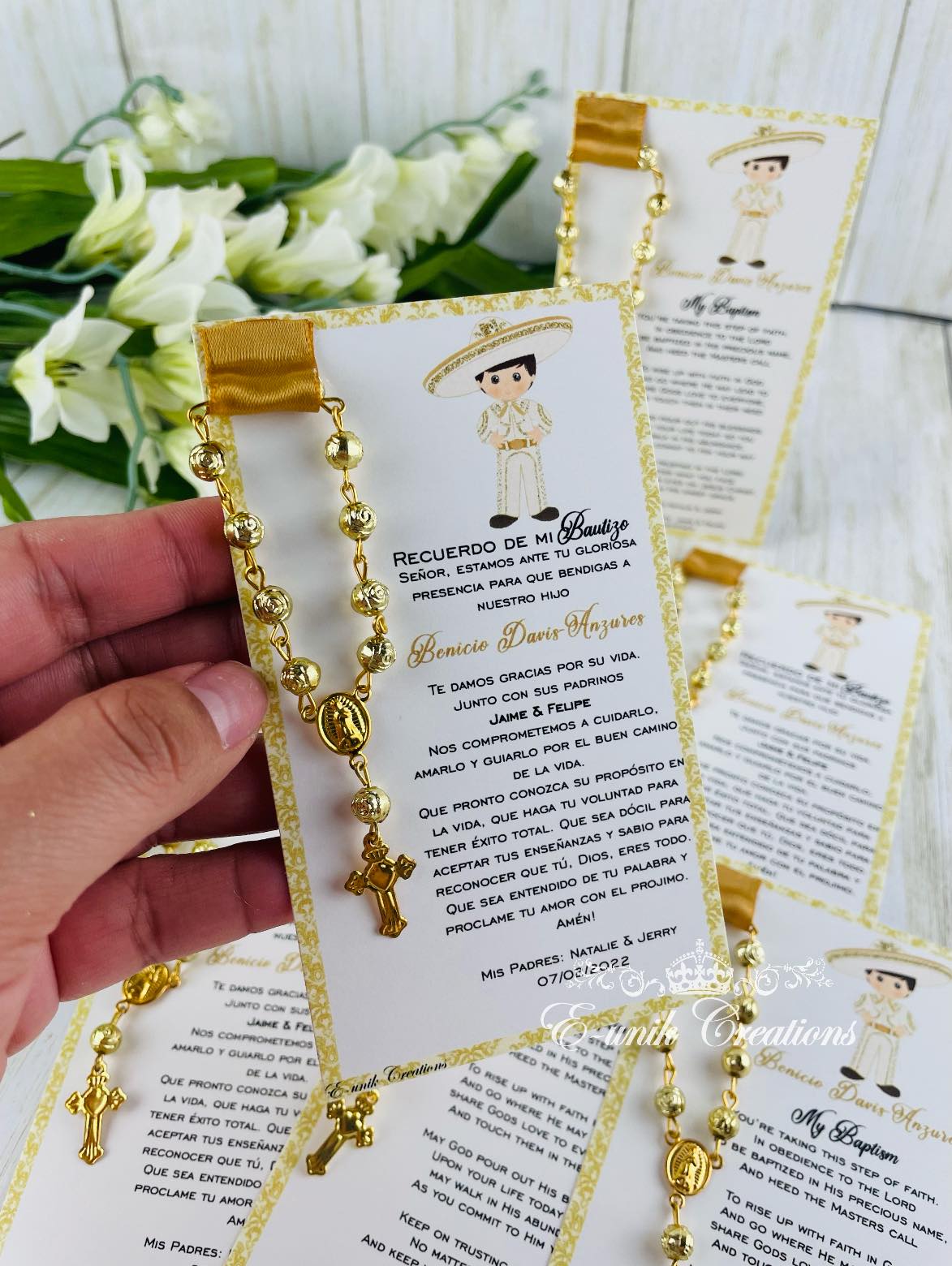 Gold Charro Editable Prayer Card