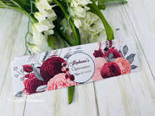 Load image into Gallery viewer, Burgundy Floral Water Bottle Labels

