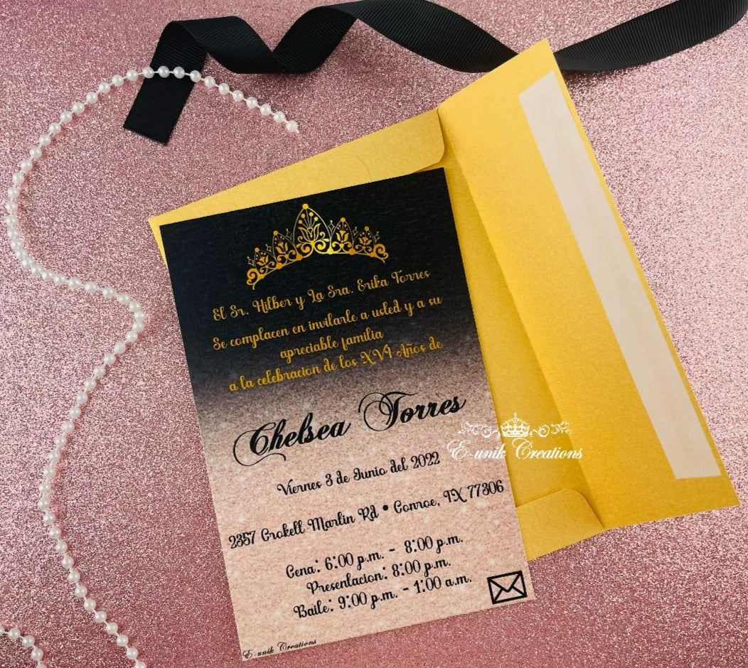 Black Rose Gold Quinceanera & Sweet 16
