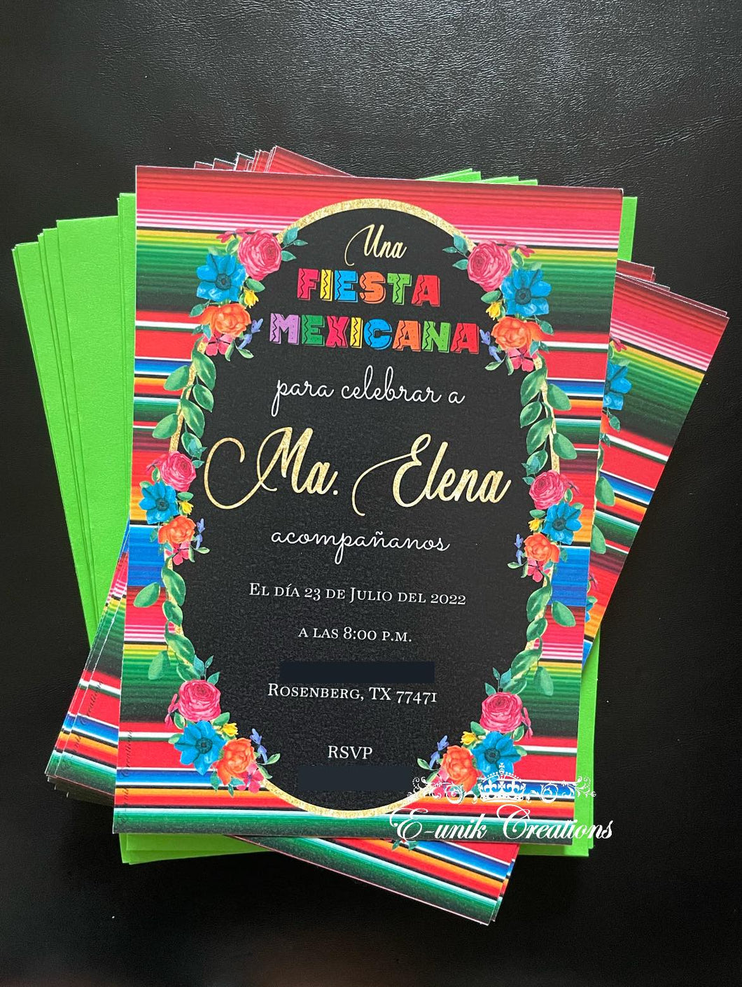 Floral Mexican Printed Invitations