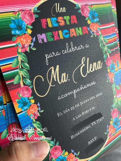 Floral Mexican Printed Invitations