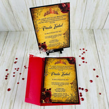 Load image into Gallery viewer, Vintage Red and Gold Invitations
