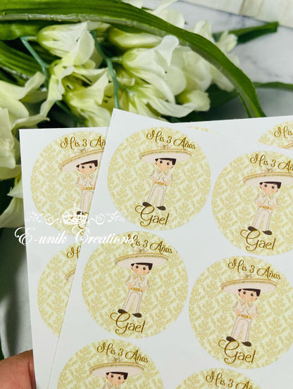 Gold Charro Stickers