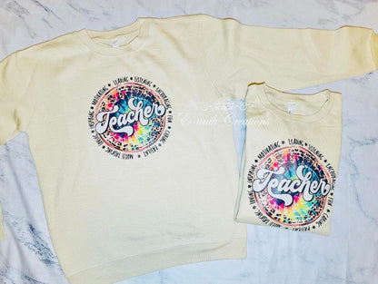 Retro Leopard Teacher Sweatshirt