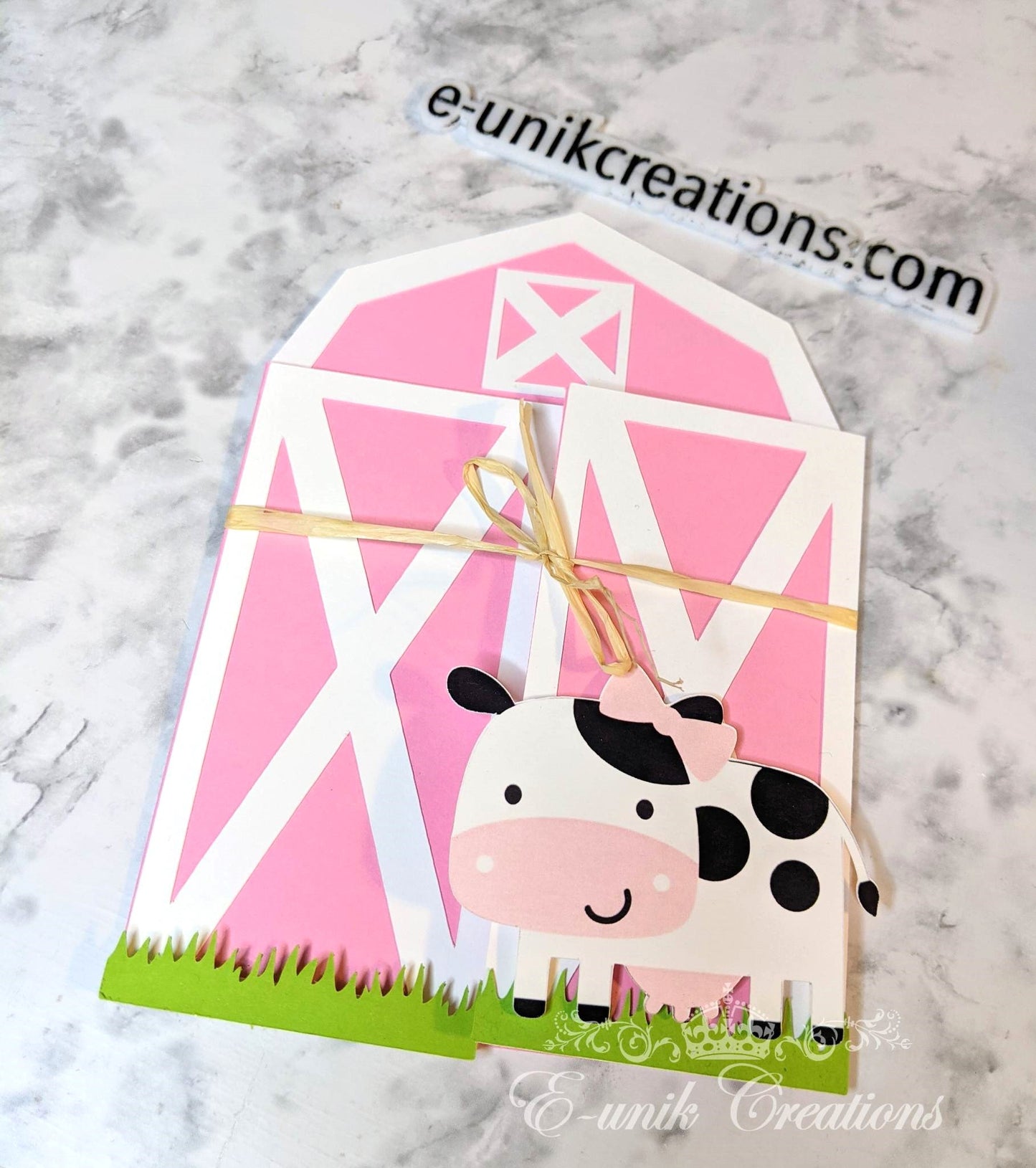 Cow Pink Barn Invites