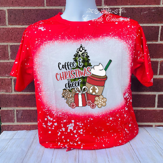 Coffee and Christmas Cheer Bleached Tee
