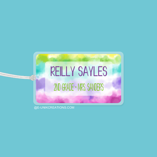 Tie-Dye Backpack Tag