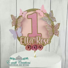 Load and play video in Gallery viewer, Pink 3D Butterfly Cake Topper
