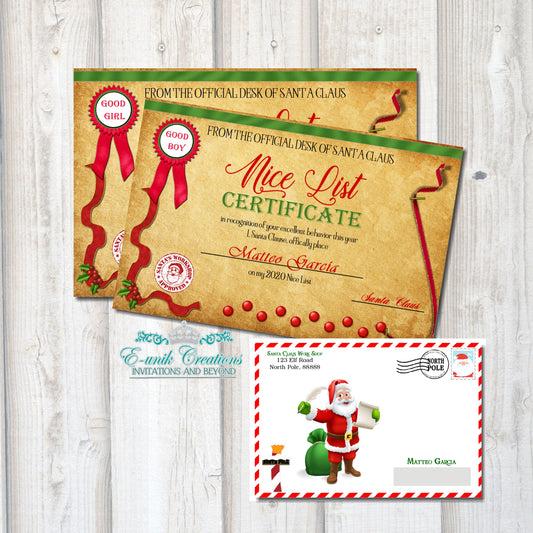 Nice List Certificate From Santa