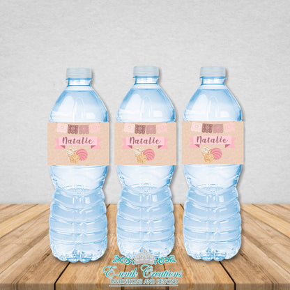 Etiquetas para botellas de agua de Conchas