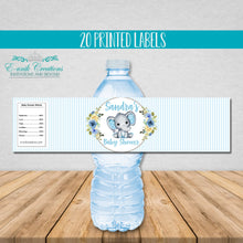 Load image into Gallery viewer, Boy Blue Elephant Water Bottle Labels
