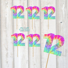 Load image into Gallery viewer, Tie Dye Age Cupcake Topper

