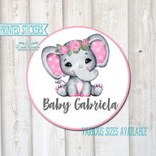 Load image into Gallery viewer, Girl Pink Elephant Stickers
