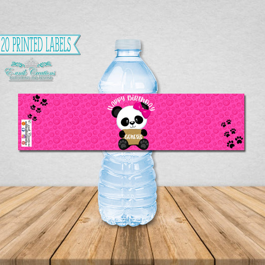 Panda Girl Bottle Labels