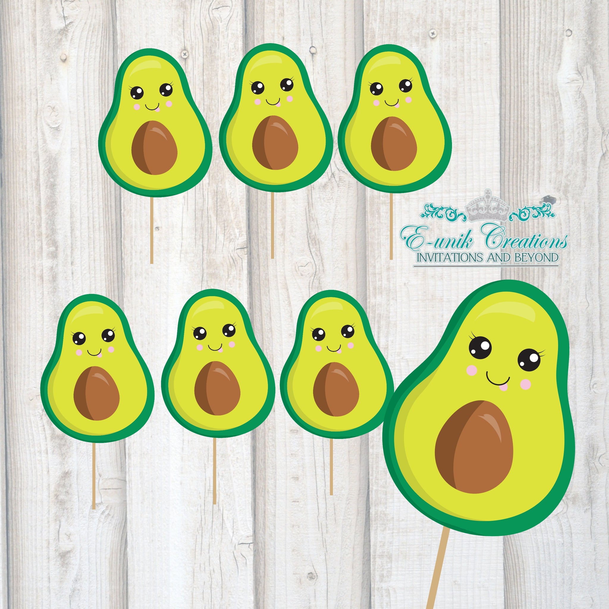 Avocado Cake Topper Holy Guacamole Birthday Party Decorations