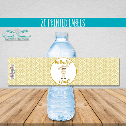 Gold Charrito Water Bottle Labels