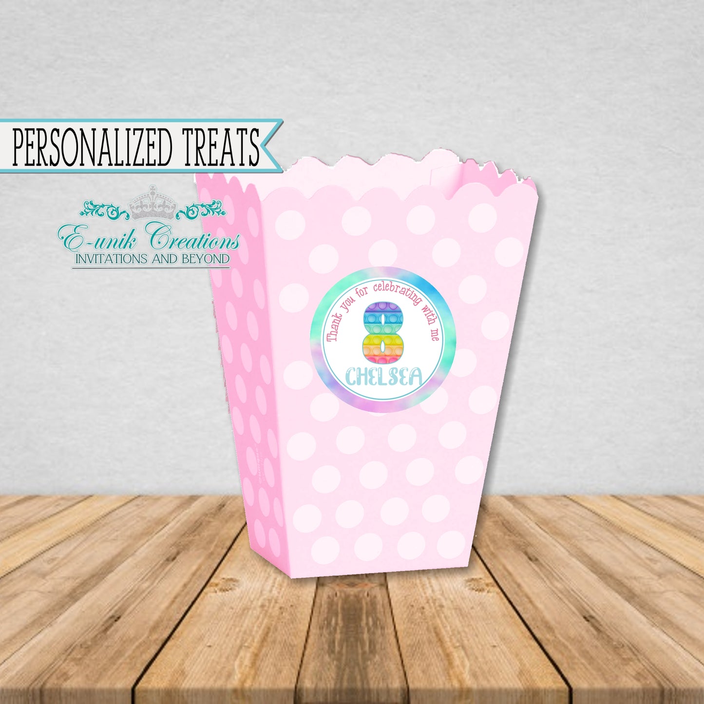 Pop It Party Stickers - Personalized