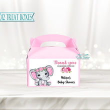 Load image into Gallery viewer, Pink Floral Elephant Treat Boxes
