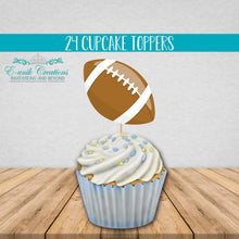 Load image into Gallery viewer, Football Cupcake Toppers
