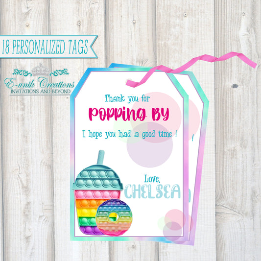 Pop It Printed Tags - Pop It Birthday Decoration