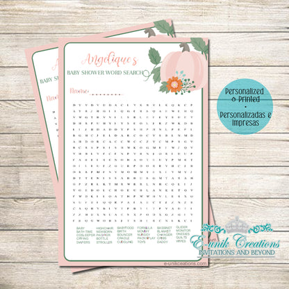 Pink Pumpkin Word Search