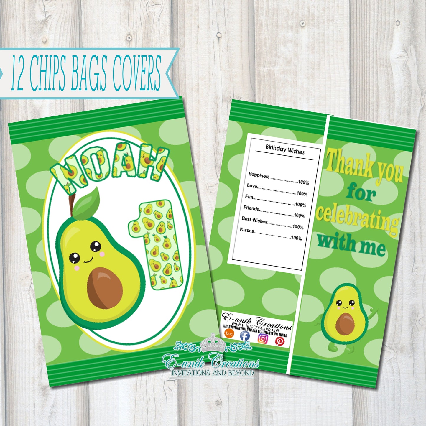 Avocado Chips Bag Cover