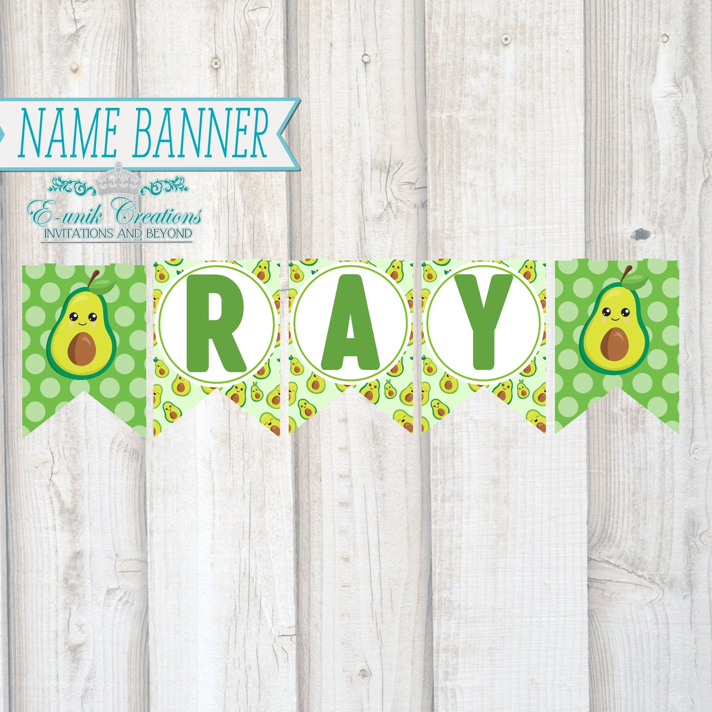 Avocado Birthday Banner