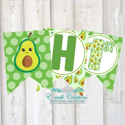 Avocado Birthday Banner