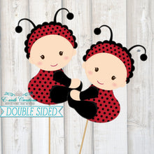 Load image into Gallery viewer, Ladybug Centerpieces Sticks
