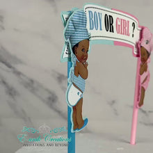 Load and play video in Gallery viewer, Chef Topper Gender Reveal Cake Topper
