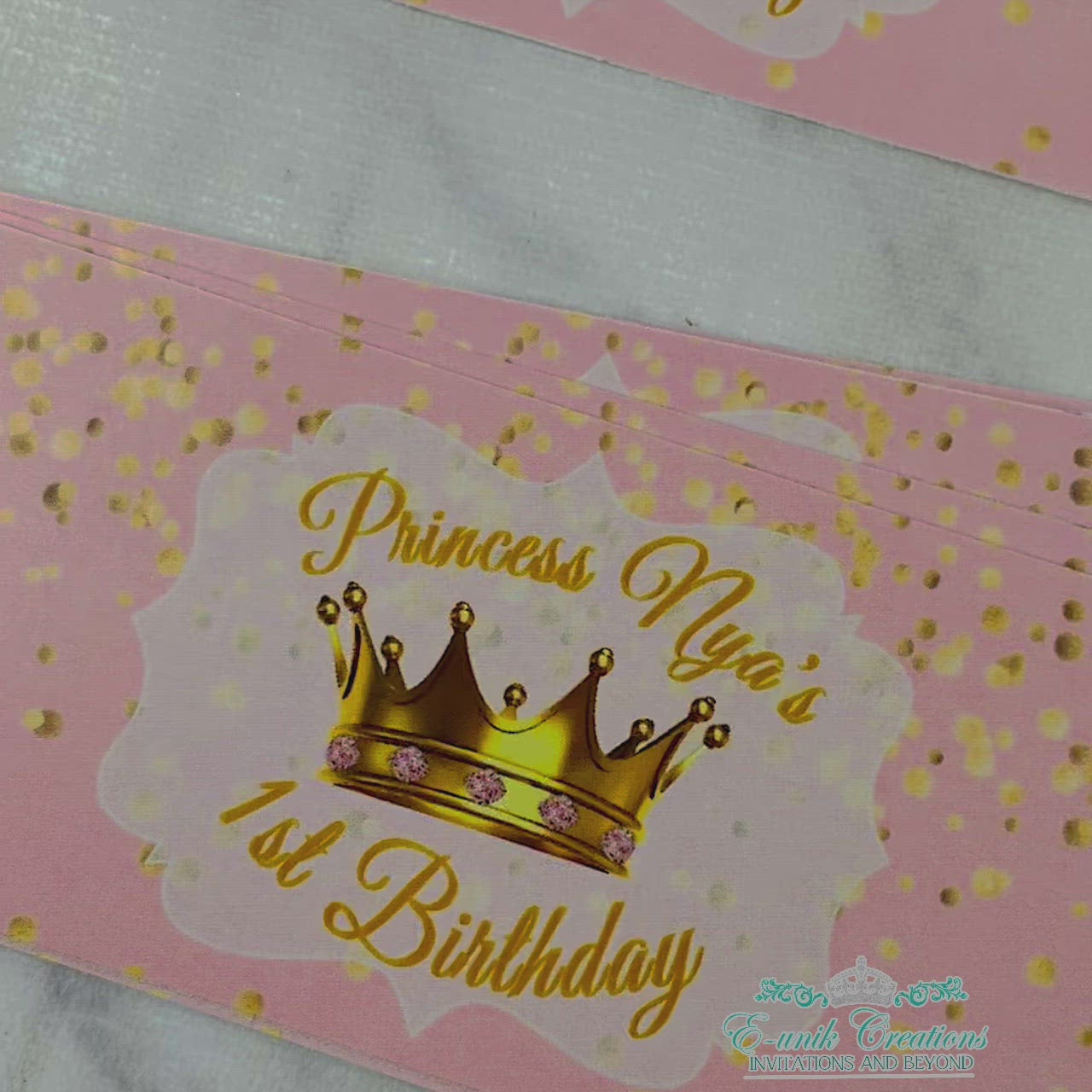 Crown Princess Water Bottle Labels