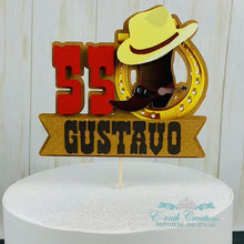 Load and play video in Gallery viewer, Western Cake Topper, Cowboy Boot Topper
