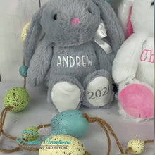 Load and play video in Gallery viewer, Personalized Bunny Plush Toy

