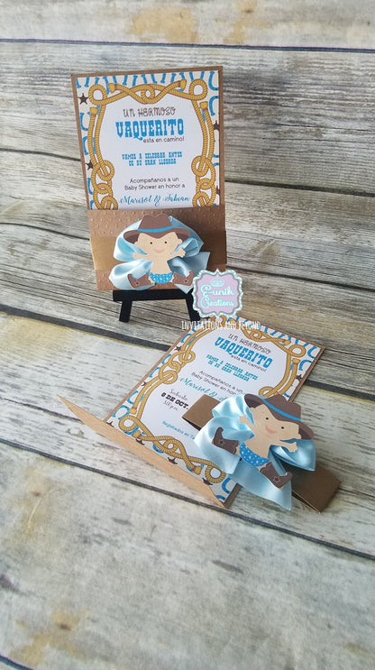 Invitaciones de vaquero bebé