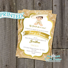 Load image into Gallery viewer, Gold Baby Charro Printed Invitations
