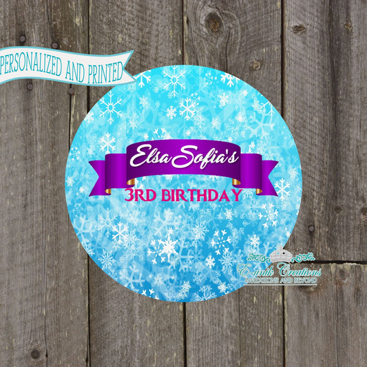 Pegatinas de Frozen - Pegatina de copo de nieve impresa - Elsa Party Supplies