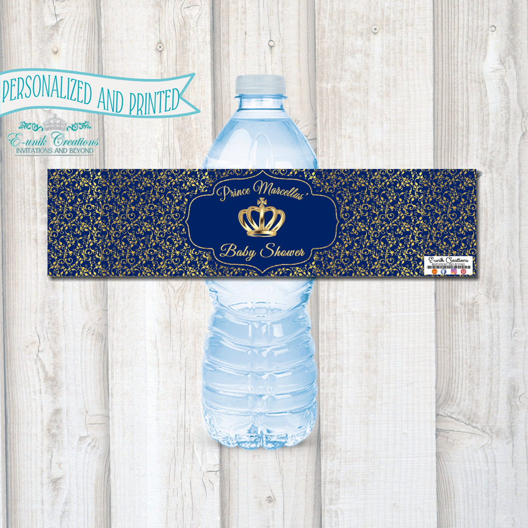 Prince Water Label, Royal Bottle Wrapper, Water Bottle Labels