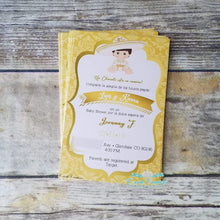Load image into Gallery viewer, Gold Baby Charro Printed Invitations

