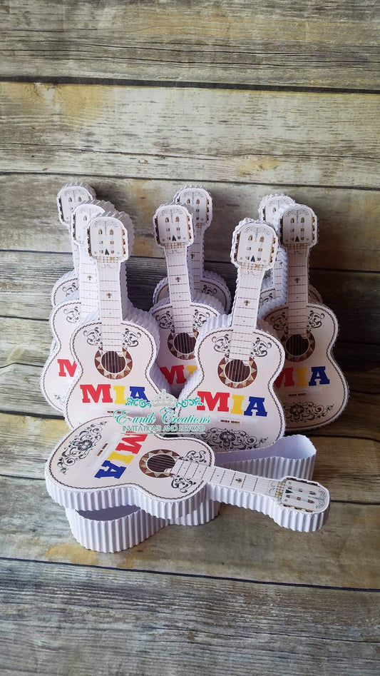 Caja de caramelos con forma de guitarra Coco