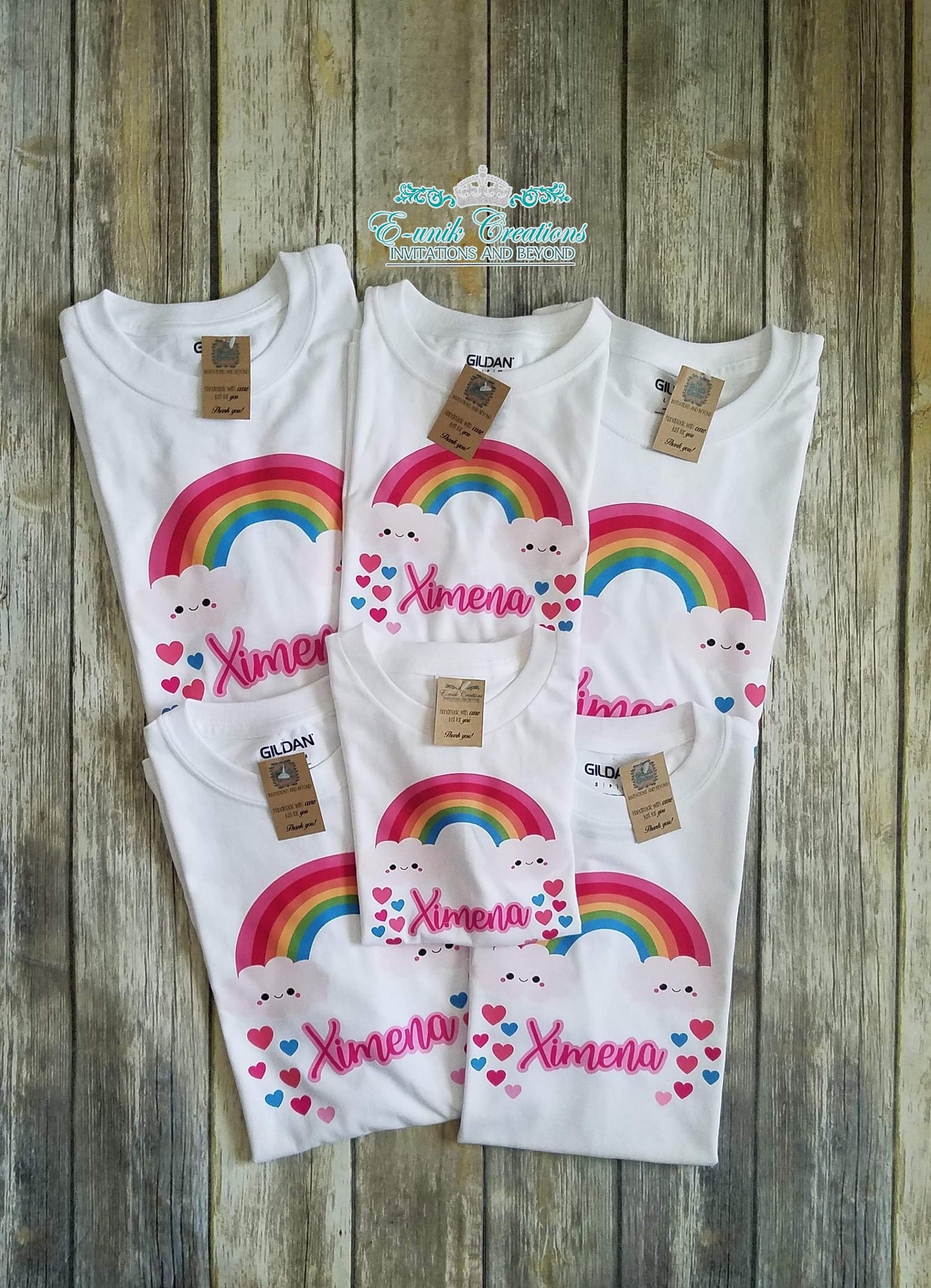 Rainbow Hearts Birthday T-shirt