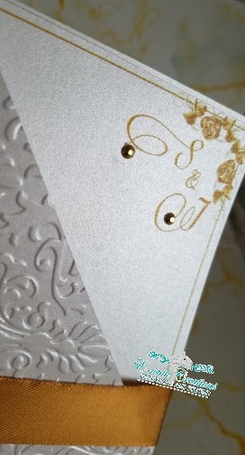 White and Gold Square Invitation